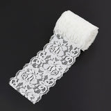 2.4in x 10 Yards White Lace Ribbon - Elastic Stretchy Lace Fabric, Perfect for Crafting, Sewing, Gift Wrapping & Bridal Decorati