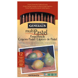 General Pencil 4400-12A Generals Pastel Chalk Pencils, 12 Colors, Multicolor, 7 x 1/4 x 1/4 in