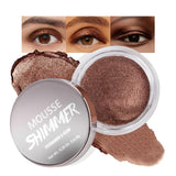 Dark Brown Mousse Single Eyeshadow Palette -Neutral Matte & Shimmer Eyeshadow,Mini Cream Glitter Eye shadow,Long Lasting Highly