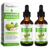 QJCWXIAOX (2 Pack) Soursop Graviola Liquid Drop, Nature Soursop Extract Liquid for Cell Support & Regeneration, Immunity, Liver