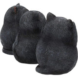 Nemesis Now Three Wise Fat Cats 8.5Cm Figurine, Resin, Black