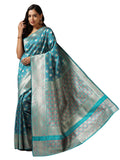 Leriya Fashion Saree for Women | Golden Saree for Women | Cotton Silk Saree for Women | (Blue)