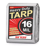 Keten Tarps Heavy Duty Waterproof 20X25 Feet, Extra Thick 16 Mil, Tear & Fade Resistant, UV Blocking, Outdoor Tarp with Reinforc