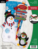Bucilla, Destination North Pole, Felt Applique 18 Stocking Making Kit, Perfect for Holiday DIY Arts and Crafts, 89594E