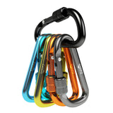 Zalava 6pcs 2 D-Clip Durable Locking Carabiner Keychain Clip with Hook