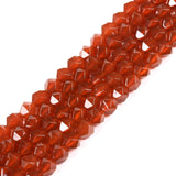 Red Agate 6mm Gemstone Triangle Faceted Round Loose Beads Strand 15.5 DIY Jewelry Making