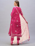 Anni Designer Women'S Rayon Blend Anarkali Printed Kurta With Pant & Dupatta (Berlin Pink-Vks02_Xl_Pink_X-Large),Pink,XL,,,