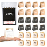 Eaasty 24 Pcs 2026 Mini Desk Calendar Bulk Employee Appreciation Gifts Small Standing Flip Mini Portable Monthly Desktop Calenda