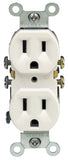 Leviton 5320WMP 15 Amp, 125 Volt, Duplex Receptacle, Residential Grade, Grounding, 10Pack, White