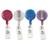 Advantus 75464 Translucent Retractable Id Card Reel, 34-Inch Extension, Assorted Colors, 4/Pack