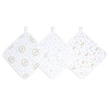 aden + anais Essentials Washcloth 3-Pack, Super Soft 100% Cotton Muslin, Gentle on Skin, 3 Absorbent 11x11 Layers, Softer with E