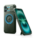 Dexnor for iPhone 16 Plus Case with Slide Camera Cover & Adjustable Kickstand, Magnetic Rugged Shockproof Bumper Cases Heavy-Dut