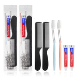 HQSLsund 50 Pack Disposable Toothbrushes with Toothpaste and Comb for Homeless Individually Wrapped,10g Travel Toothpaste,7inch