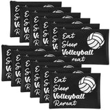 Ziliny 12 Pcs Volleyball Makeup Bags Sport Team Gifts Girls Cosmetic Bags Portable Canvas Zipper Pouch Travel Goodie Organizer f