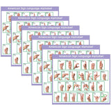 North Star Teacher Resources NST90596 Adhesive ASL Alphabet Desk Prompts, Multi Color Pack of 6