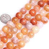 6mm Natural Crackled Agate Beads Round Gemstone Loose Beads for Jewelry Making (63-66pcs/strand)
