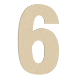 HILAZA 17 Inch Large Wooden Number 6, 1/4 in Thick Big Wood Letter for Wall Decor Crafts