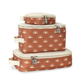 Itzy Ritzy Packing Cubes Set Of 3 Packing Cubes Or Travel Organizers; Each Cube Features A Mesh Top, Double Zippers And A Fabr