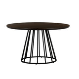 Motion Oak Wood and Metal Dining Room Kitchen Table, 51 Wide, Dark Grey