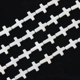 Firstmeet 25Pcs Natural Mother of Pearl Beads 10x15mm Cross Shell Beads for Jewelry Necklace Bracelet Earrings Making(DIY-1010-C