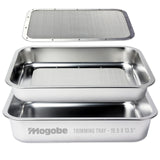 Mogobe Trimming Tray for Herbs, Made of Stainless Steel with Detachable 150 Micron Screen, Size in 19.5 x 13.5”