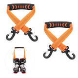 PEUTIER 2pcs Ski and Boot Carrier Straps, 20.7x1 Inch Portable Ski Carrier Straps with Anti-Skid Pad and Double-Ended Buckles, W