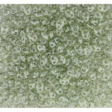 Czech SuperDuo TwoHole Seed Bead 2.5X5MM (Crystal Green Luster) Approx 24gm Tube