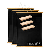 Eduway 2X3 Ft. (24X36 Inch) Wall Hanging Wooden Roll-Up Black Board/Chalkboard | For Home, Office, School, Kids | With 3 Premium