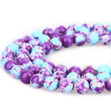 ALZLDYS Purple-Blue Imperial Jasper Beads 62pcs 6mm Stone Beading Loose Gemstones Hole Size 1mm DIY Smooth Bead for Bracelet Nec