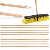 KeFanta Push Broom Handle with Metal Threaded End, 57'' Wooden Stick Pole for Home and Commercial Floor Cleaning, 1inch Diameter He