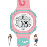 Spiky Digital Sports Watch For Kids (Pink) | Multifunctional, Luminous Display & Alarm | Water Resistant & Printed Silicone Stra