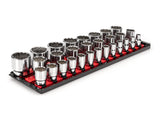 TEKTON 1/2 Inch Drive 12Point Socket Set with Rails, 29Piece (1038 mm) | SHD92128