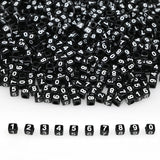 200 Pieces 6x6mm Black Cube Acrylic Number Beads A-Z Mixed Plastic Shape Loose DIY Beads for Jewelry Making Bracelets Necklaces