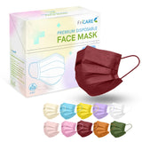 FriCARE Face Masks Disposable for Adults, 4 Ply ASTM Level 3, Allergy Protection, Individually Wrapped, 100 Pack, Trend Color