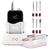 M Mase- Professional Nail Drill Machine - Coreless 2-in-1 Nail File - Electric, Cordless, 35000 RPM, HD Display - Electric Nail