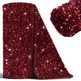 FOTSHARER Sequin Fabric by The Yard 1 Yard Burgundy Velvet Fabric Sparkle Spandex Material by The Yard Glittery Fabric Maroon Se