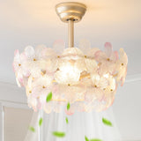 YMKSKJ 20 Gold Crystal Fandelier Ceiling Fans with Lights, Gold Flower Chandelier Ceiling Fan with Light Remote Control, Morden