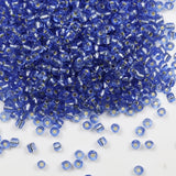 Tibaoffy Transparent Blue with Silver Lined Beads Size 6/0 Crafts Glass Seed Beads 4mm for Jewelry Making (Total About 100g Abou