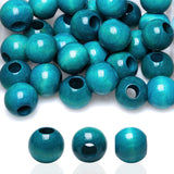 30 Blue Wooden Beads 24mm Large Hole Macrame Wooden Spacer Loose Beads with 10mm Hole for Crafts/Jewelry Making/Farmhouse Garlan