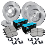 R1 Concepts Front and Rear Brakes and Rotors| Hardware Included| Front and Rear Ceramic Brake Pads and Rotors Kit| Fits 2012-201