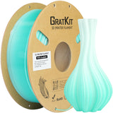 GratKit Gradient PETG Filament, Color Change 3D Printer Filament 1.75mm, 1kg, Multicolor PETG Translucent Gradient Lake Green Wh
