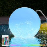 FUYO LED Ball Light, 16-inch Solar Light Up Pool Balls, Rechargeable & Remote Control Globe Lights 16 RGB Colors Mood Night Ligh