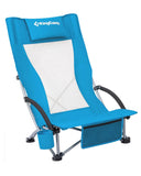 KingCamp Low Beach Chair, Folding Portable Chairs for Adults lightweight Extra Wide Ergonomic High Mesh Back Seat 300lbs Heavy D