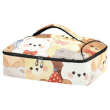 SyXIOP Insulated Casserole Carrier Bag Cute Cartoonish Brown Teddy Bear
