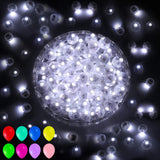 Aogist 50 PCS White Balloon Light with Loop for Hanging, Mini Ball Lamp Round Tiny Led Light for Paper Lanterns Glass Balloons B