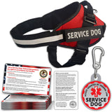 Service Dog Vest, ID Tag and ADA Info Cards - Harness in X Small to XX Large, Durable Metal Tag, 2-Sided Service Animal Cards. E