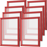 Zonon 8 Pieces 16x20 Inch Aluminum Silk Screen Printing Frames with 160 White Mesh White Polyester Screen and Red Glue Pre-Stret