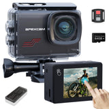 Apexcam Action Camera 4K Touch Screen, 131FT Waterproof Camera Underwater, 60FPS 64MP Sports Camera Helmet for Vlog, 170 WiFi C