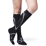 Sigvaris Mens & Womens Motion High Tech Closed Toe Calf High Medical Compression Unisex Socks 2030mmHg Medium Short Black