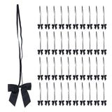 Meseey 50pcs 8 Inch Stretch Elastic Loops with Pre-Tied Black Ribbon Bows for Gift Wrapping,Baby Showers, Weddings, Christmas Bo